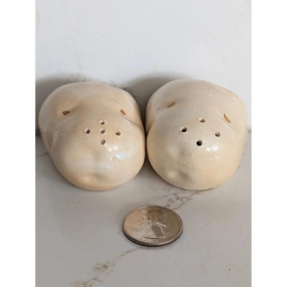 Vintage Ceramic Potato Salt and Pepper Shakers Set Japan Mid Century Kitsch